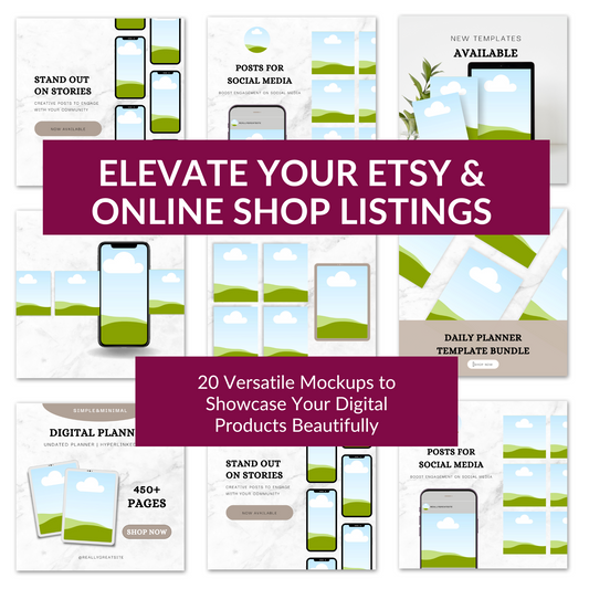 20 Stunning Digital Product Mockups: Instantly Elevate Your Listings